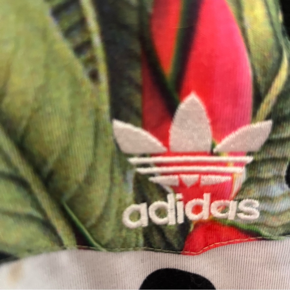 Adidas Farm Rio Collab Trefoil Polka Dot Shirt Sz S Embroidered Toucan Tropical - Picture 7 of 9